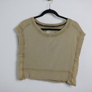 Anthropologie Pilcro & the Letterpress Ribbed Knit Cropped Muscle Sweatshirt